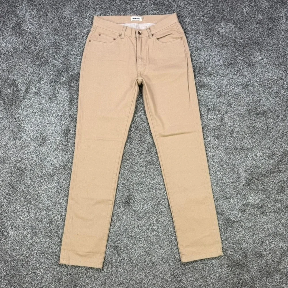 Taylor Stitch Slim Jean Men 30x32 Khaki Tan 100% Organic Cotton Five Pocket Pant